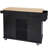 Kitchen Cart With Rubber Wood Drop-Leaf Countertop ,Cabinet Door Internal Storage Racks,Kitchen Island On 5 Wheels With Storage Cabinet And 3 Drawers For Dinning Room, Black-288363350