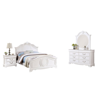 Ensemble de lit simple avec table de chevet 4 pièces Alci