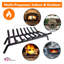 Support de grille et de bûche en fonte robuste, support à bois de chauffage en acier noir de 33 pouces pour foyer intérieur et extérieur-1253867051