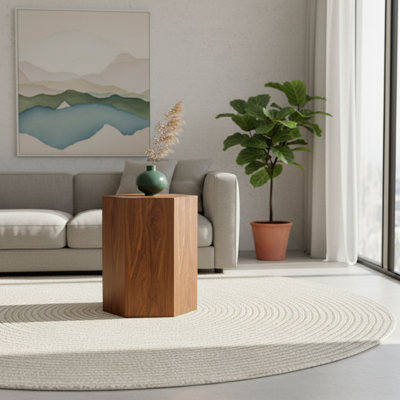 Ensemble de table basse et de table d'appoint moderne en bois aggloméré avec finition grain de bois, entièrement assemblé pour les petits espaces