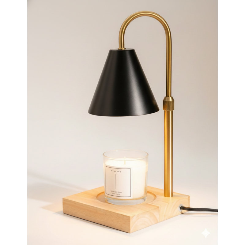 Candle Warmer Lamp With Timer & Dimmer 2 Bulbs, Home Decor Kitchen Countertop Lamp For Soy Candle, Gift For Mom Friends And New Home (Black, Mental)