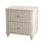 Table de chevet cannelée, table d'appoint de 21,65 po de largeur avec 3 tiroirs, table de chevet moderne en bois avec poignée en métal, table de chevet en bois pour la chambre à coucher, le salon et le placard-1068606673-1068606675