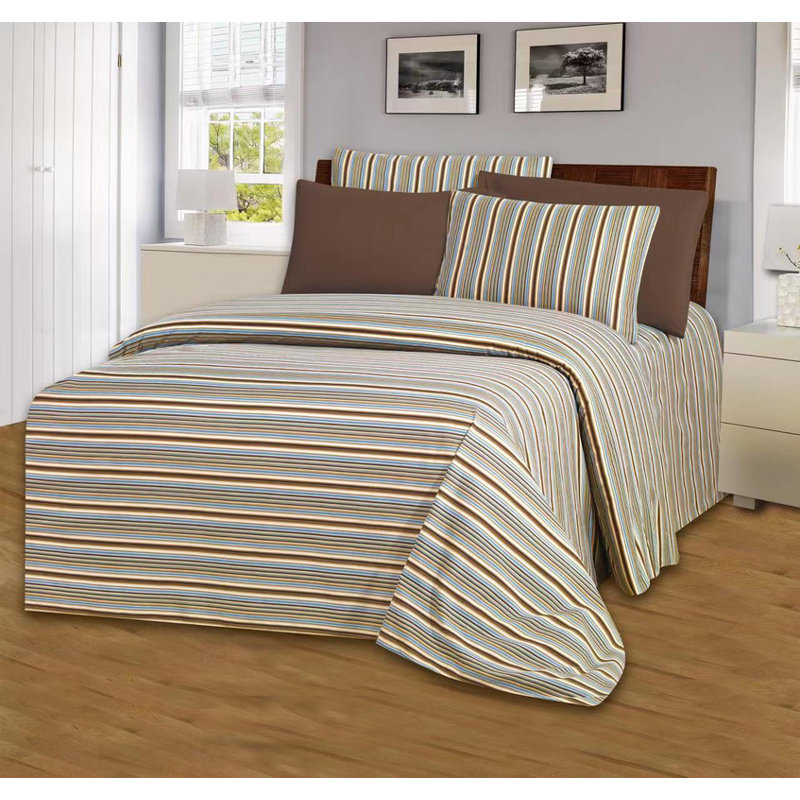Microfiber Striped Sheet Set, Twin Sheet Case Pack with 4 Additional Pieces