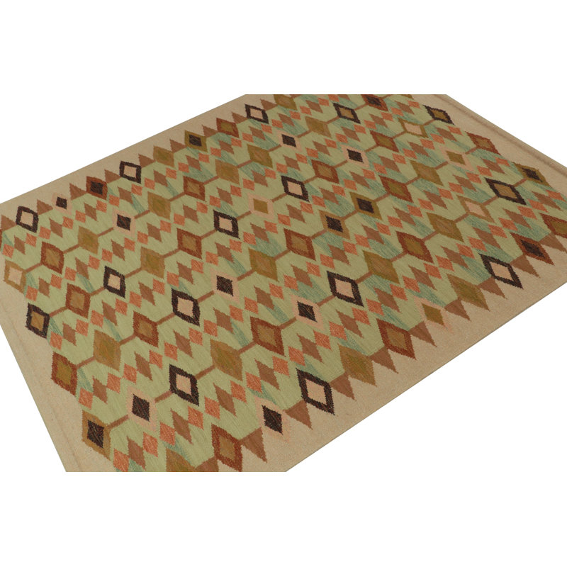 Scandinavian Wool Geometric Area Rug, Rectangle 13' x 19'