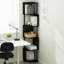 Étagère d'angle à 5 niveaux en zigzag, bibliothèque géométrique moderne en forme de S pour le rangement à la maison, conception peu encombrante pour le salon, le bureau et l'organisation de la chambre à coucher