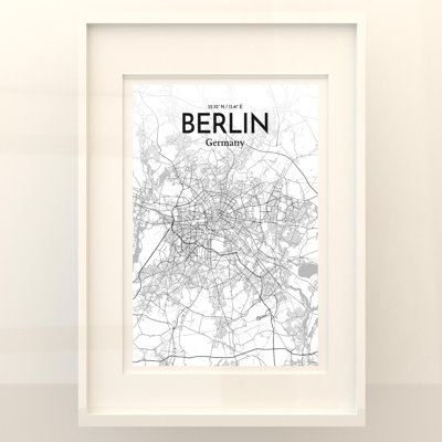 Berlin City Map In Tones - No Frame Print