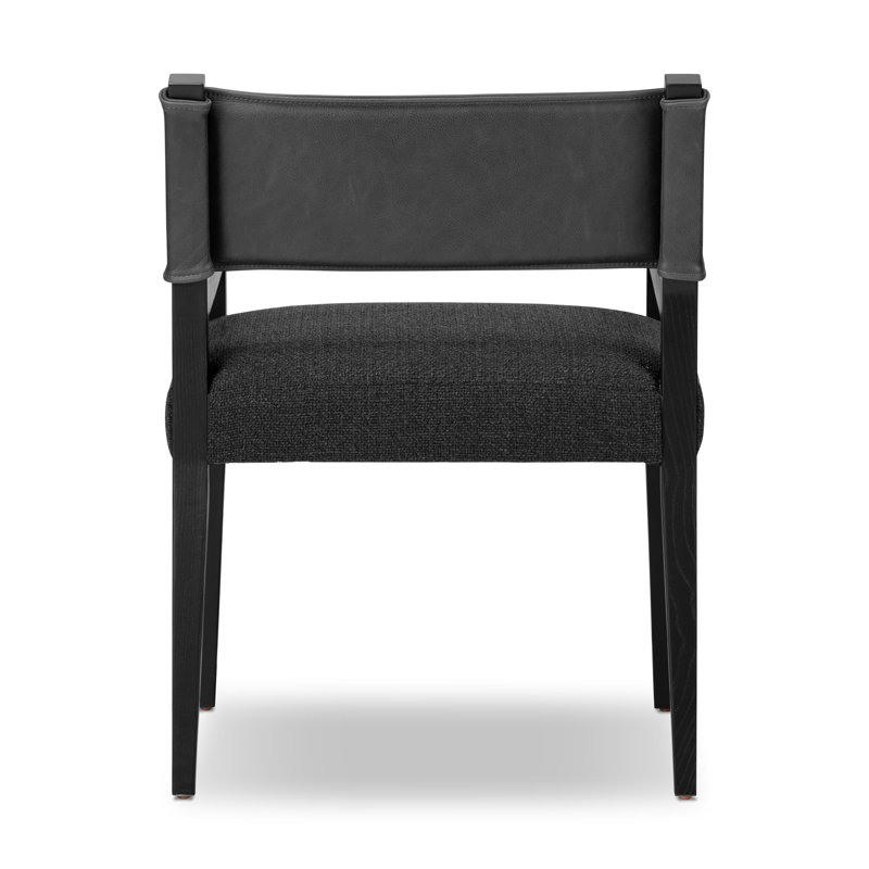 Ferris Dining Armchair, Black Polyester/Polyester Blend, Black Ash