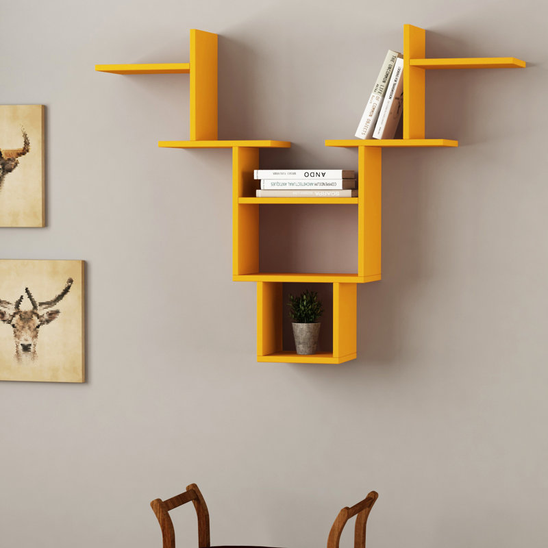 Prospect Heights 7 Piece Accent Shelf, Mustard