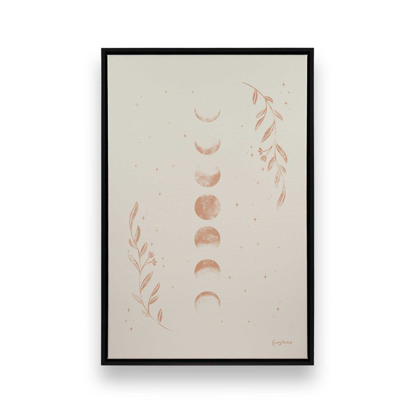 «Lunar Cycle Blossoms», reproduction sur toile, Cadre flottant noir satiné, H 18,75 po x l 12,75 po