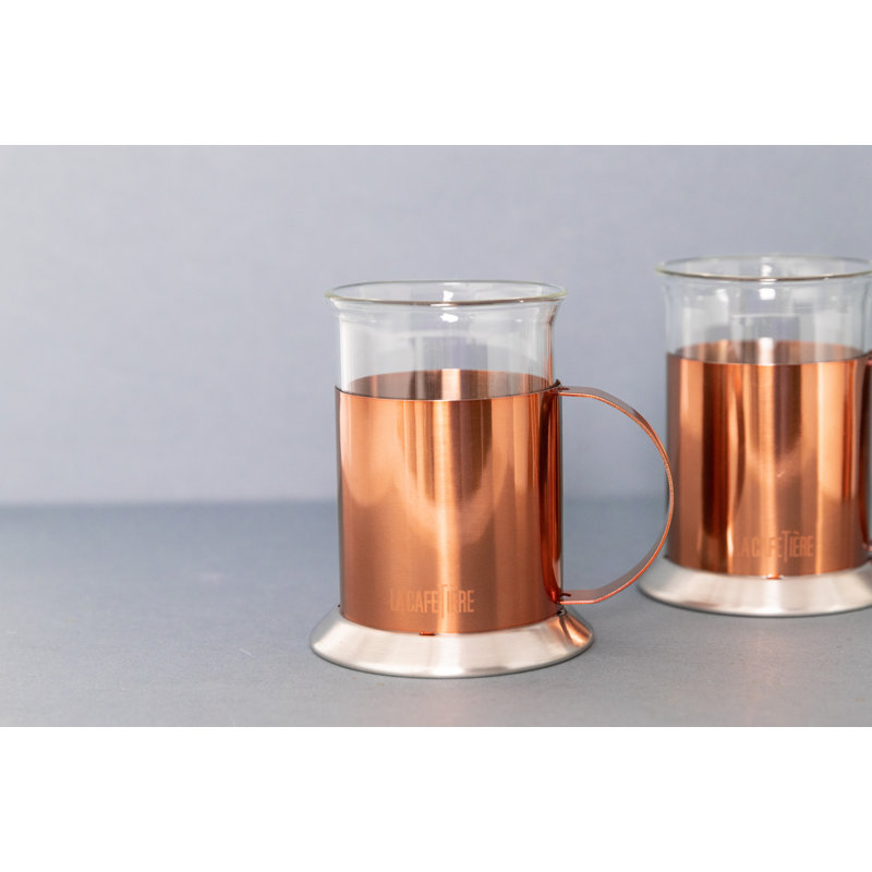 La Cafetière Set of 2 Copper-Effect Stainless Steel Coffee Cups