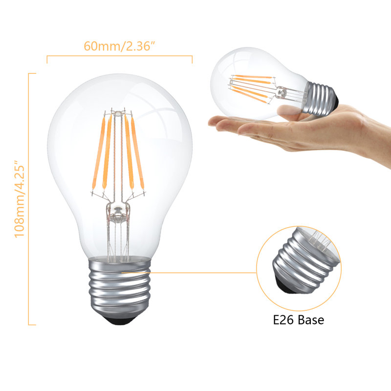 6 watts (équivalent à 60 watts), DEL A19, ampoule à intensité variable, lumière du jour E26 / base moyenne (standard), 5000