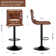 Rawlinson Adjustable Height Low Back Bar Stool with Leather Seat and Metal Base