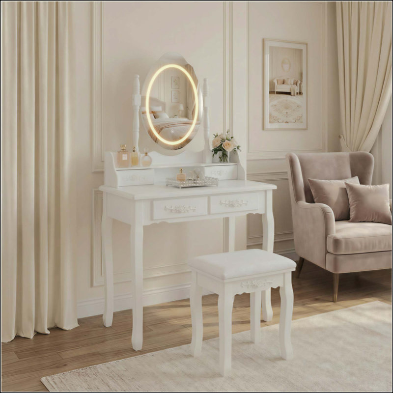 Ensemble de coiffeuse Princess, Blanc