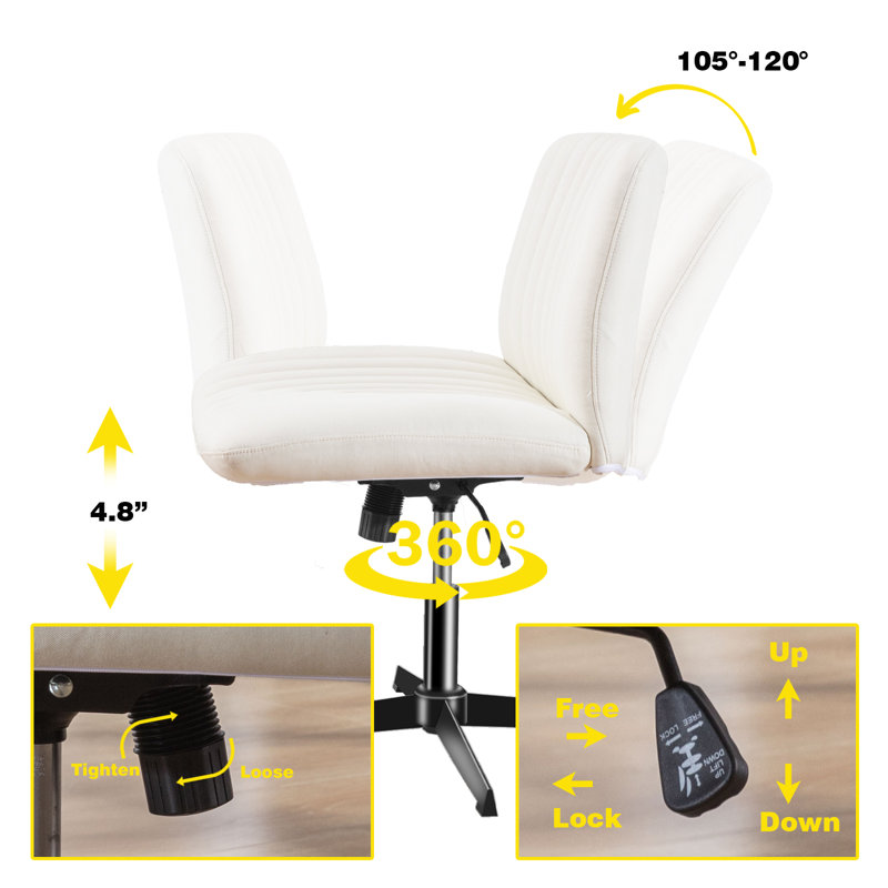 Fauteuil de bureau 25 po, Crème