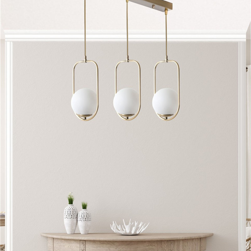 Beauman 3 - Light Kitchen Island Pendant, Gold, White