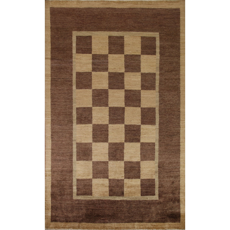 Tapis unique en laine noué à la main nouvel âge de 5 pi 8 po x 8 pi 4 po Antonie