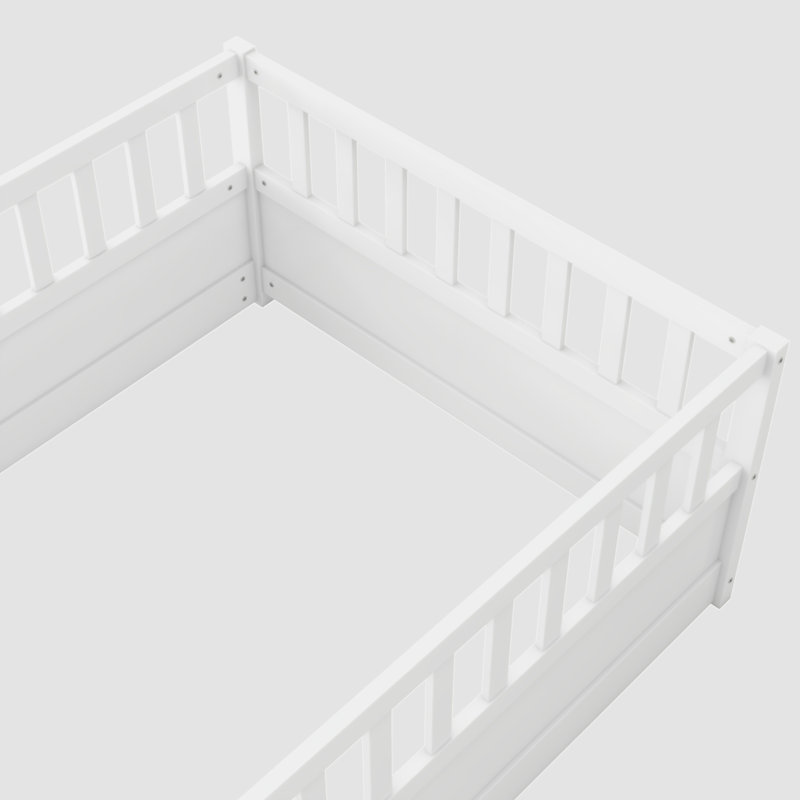 Lit sur pied Steaven, Lit simple, Blanc