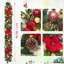 Guirlande de Noël 6 pieds avec lumières et boules en or rouge pour foyer