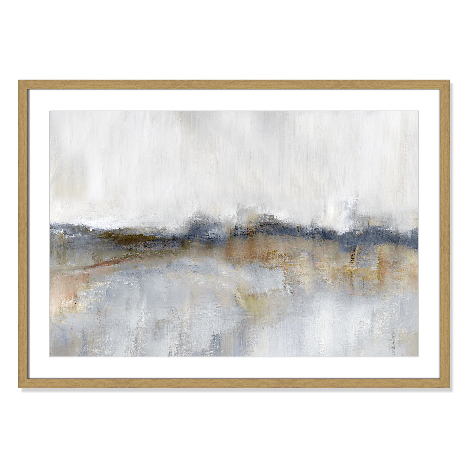 Autumnal Tide by Nan, 25.5" H x 35.5" W x 0.75" D, Natural Framed