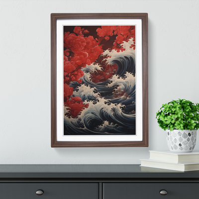 Wave Japanese Victorian Art - Framed Print