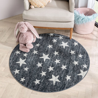 Kennedy Stars Grey Children's Rug