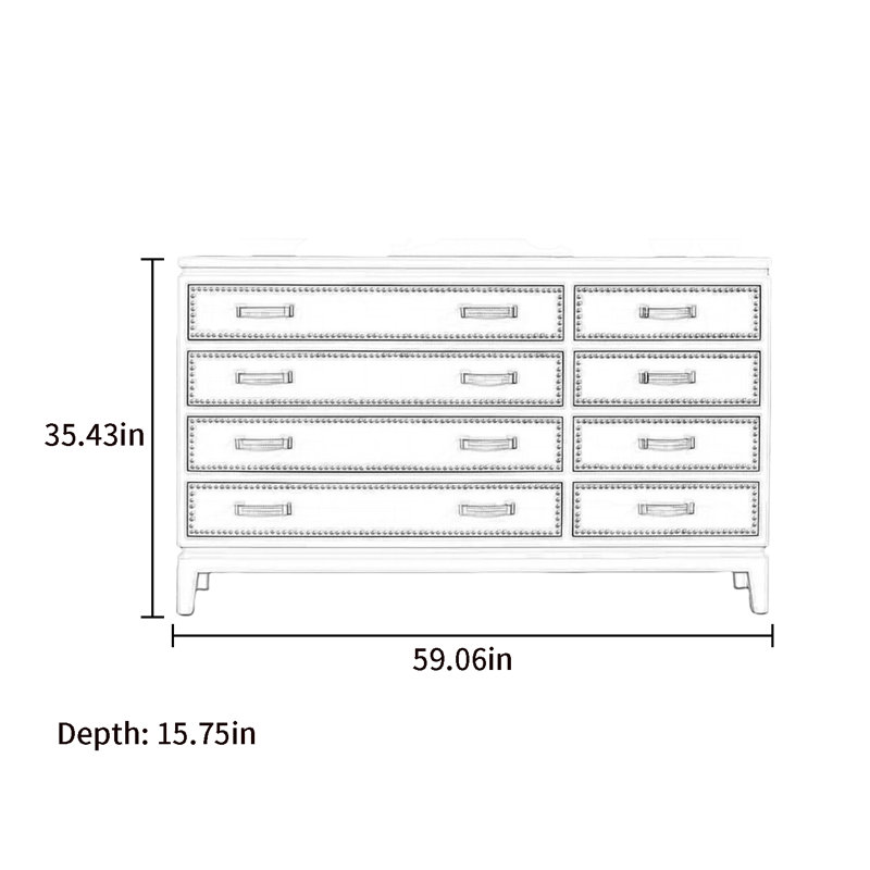 8-Drawer Accent Chest Entryway and Buffet Cabinet