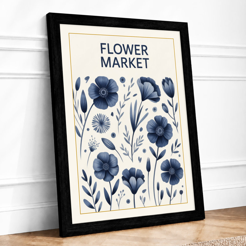 Flower Market Botanical - Print, Black, A3 - 42.0 x 29.7 cm