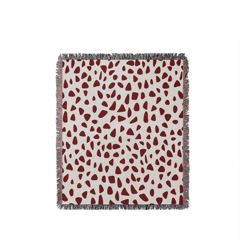 Jeté en coton Kambili, 50 x 60, Rouge