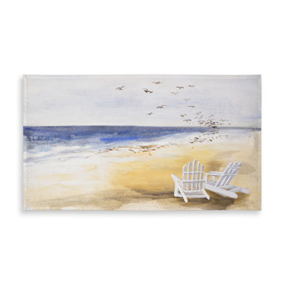 Day at the Beach Tablecloth | White Indoor Outdoor Decor