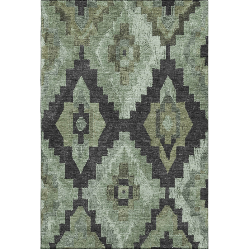 Premium Machine Washable Farolt AMF1894 Aztec Rug, Rectangle 10' x 14'