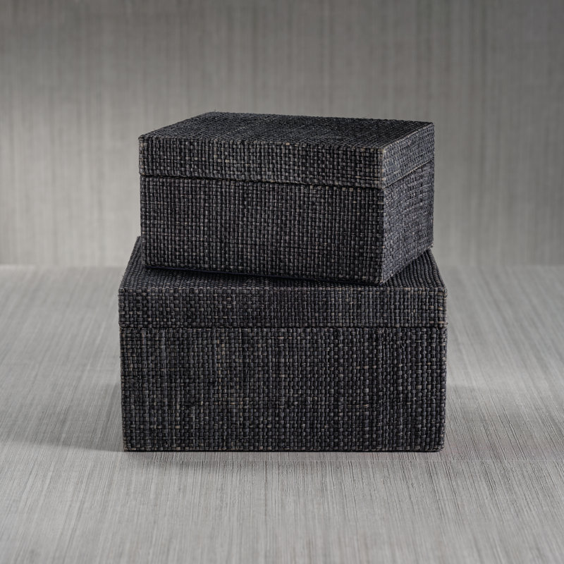 Raffia Decorative Box, 5.25" H x 10" W x 8" D
