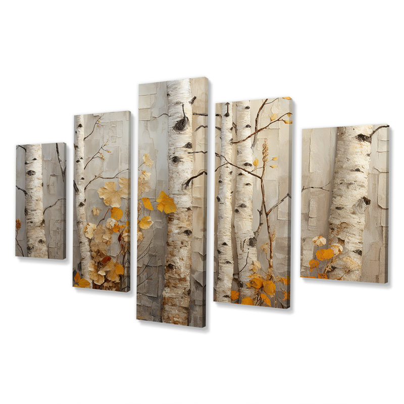 Autumn Birch Tree Elegance - Tree Multipanel Wall Art Set
