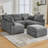 Modern Sectional Sofa, Modular Sofa, U-shaped Sofa Couch with a Movable Ottoman and Two USB Ports and a Phone Holder-1637472021