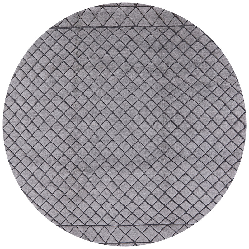 Tapis oriental gris Braysham, Rond 8 pi