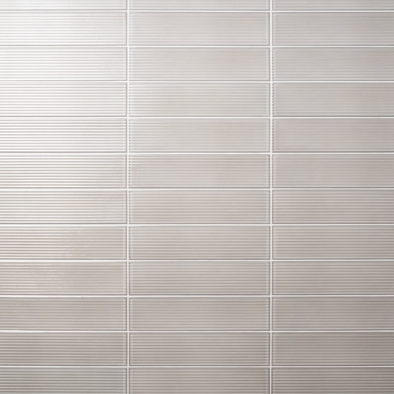 Stacy Garcia Olimar Grooved 4" x 16" Polished Porcelain Subway Wall Tile (7.74 Sq. Ft. / Case), Grigio