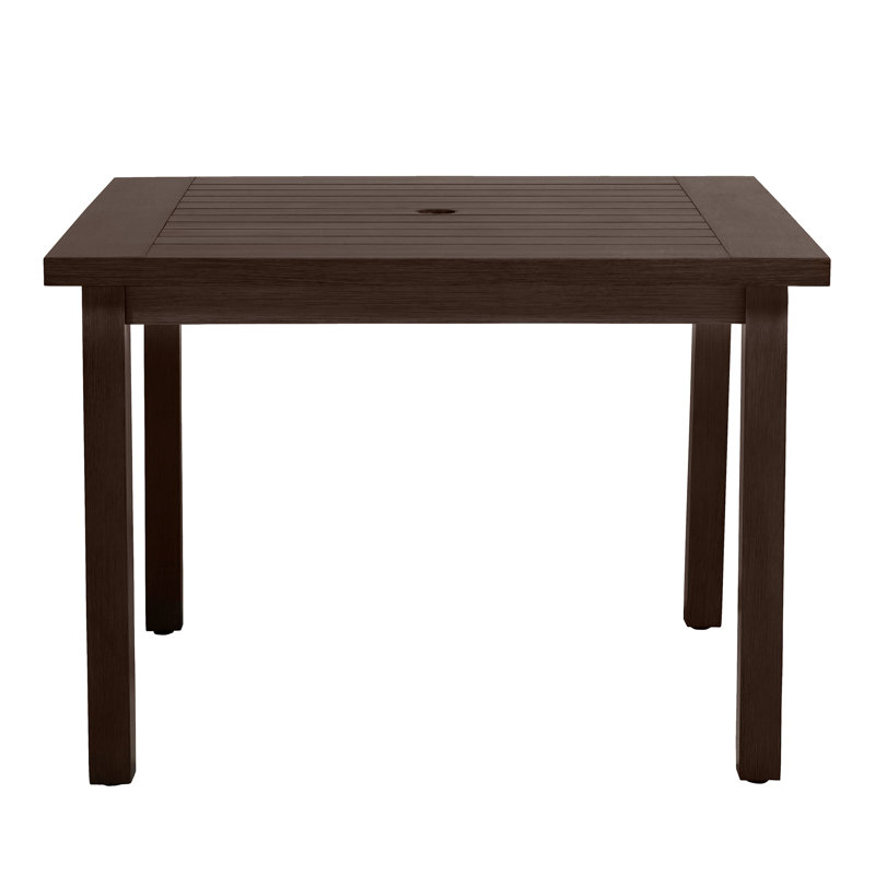 Club Aluminum Outdoor Dining Table, Mahogany