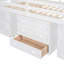 Lit mezzanine avec bureau d'écriture rétractable et 3 tiroirs, lit mezzanine avec escalier de rangement et tablettes-110899563-110899562