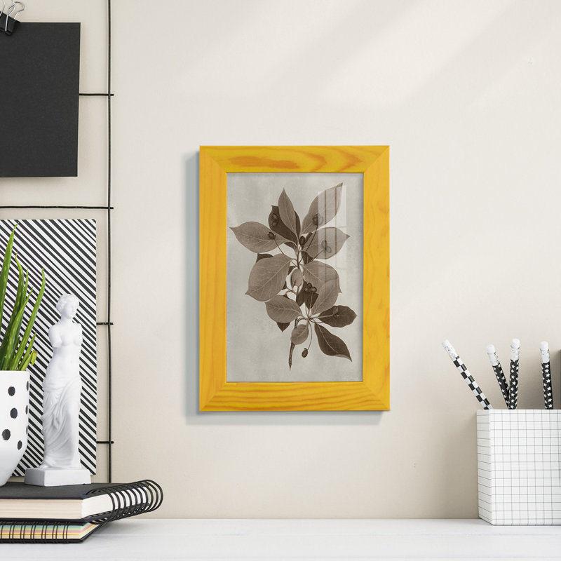 Échantillon de tonnelle I - Impression encadrée avec verre - bois naturel, H 6 po x l 8 po x P 1 po, Jaune