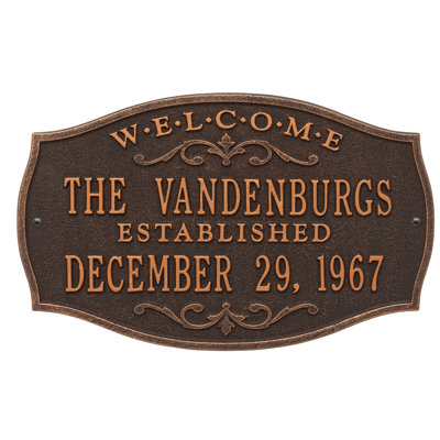 Brookfield 4-Line Wall Address Plaque