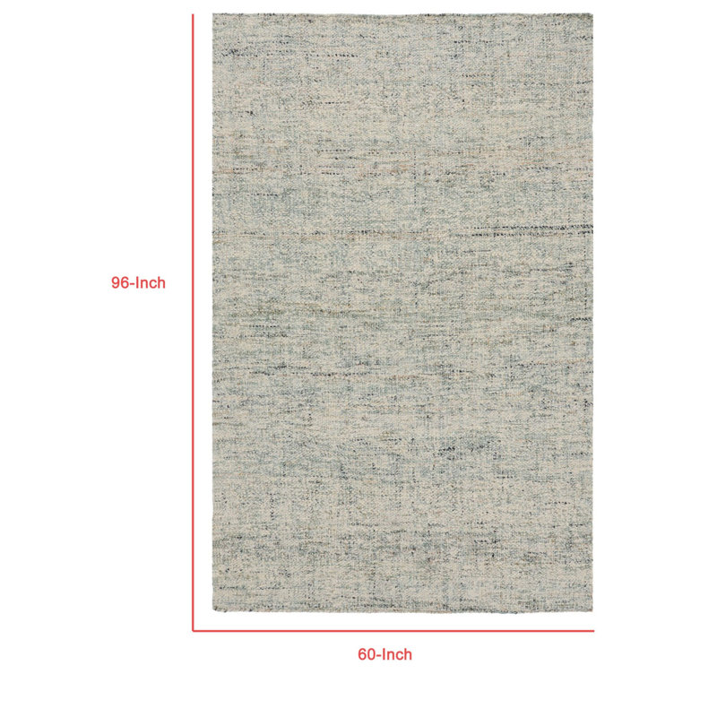 Abstract Area Rug in Gray, Rectangle 5' x 8'