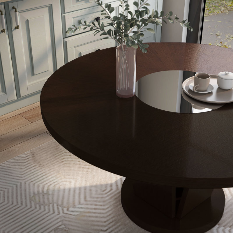Giray Round Solid Wood Base Dining Table