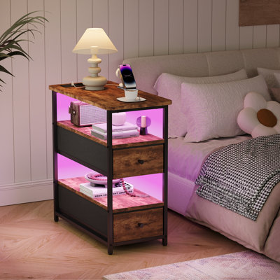28cm W Metal Bedside Table