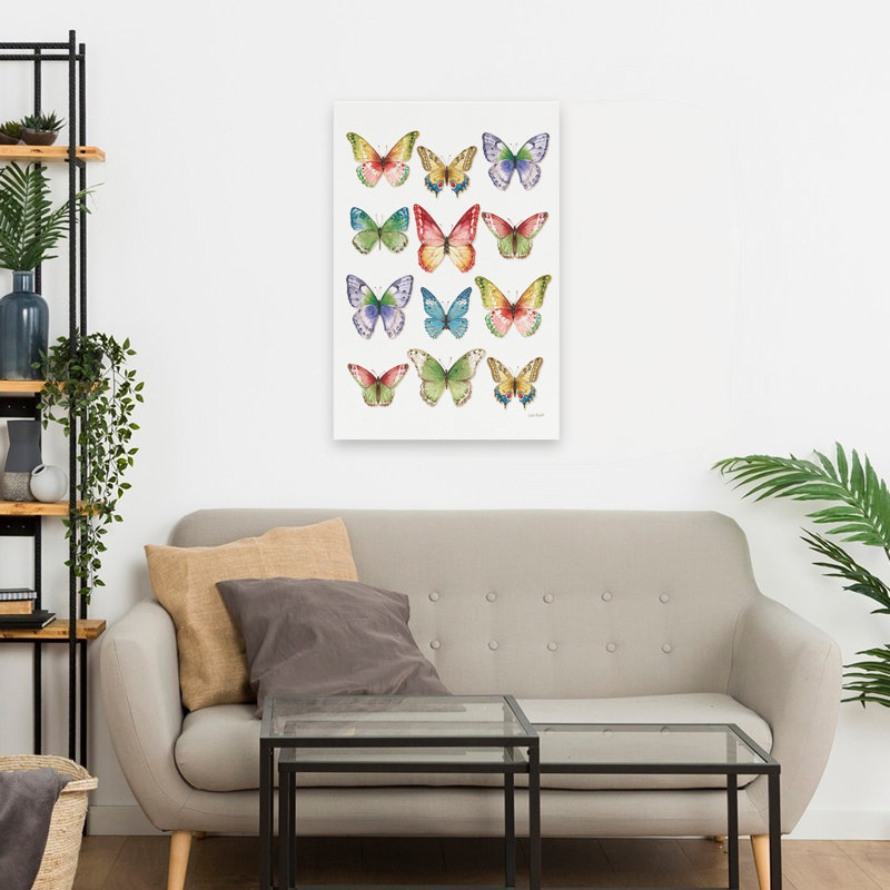 Papillons bleus colorés - animaux, papillons bleus, art vert, H 24 po x l 16 po