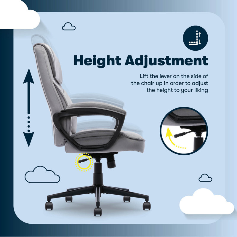 Comfort Classic Swivel Executive Office Chair, Gray