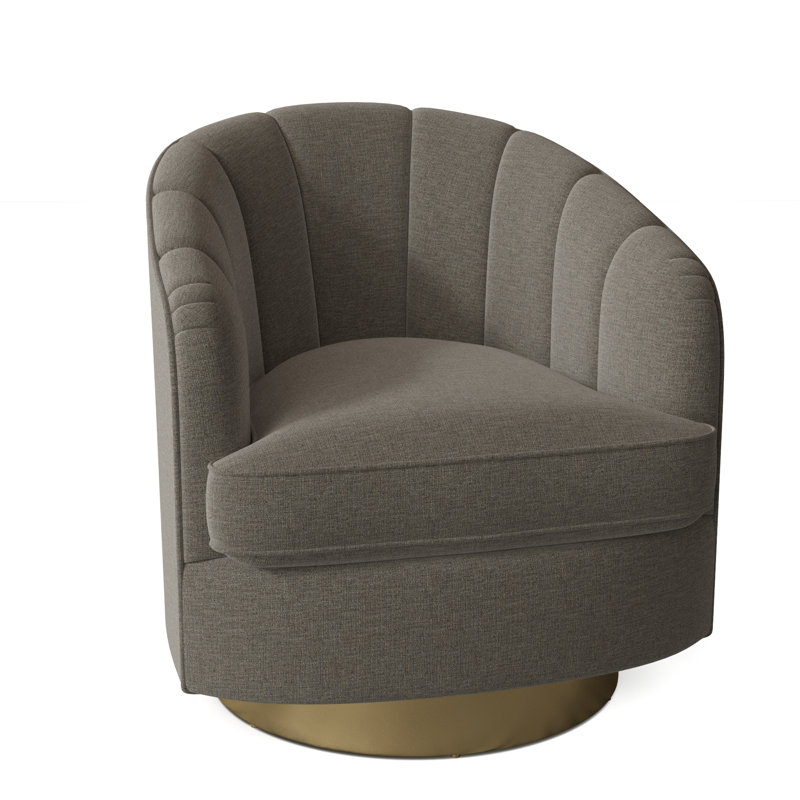 Tipsy 28.75" W Swivel Barrel Chair, 3152 Putty