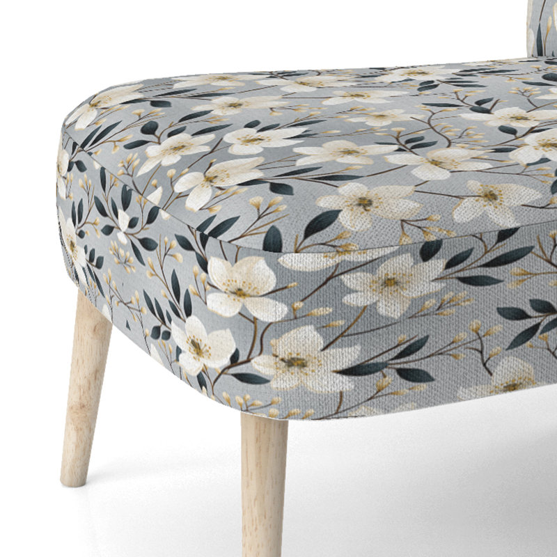 Minimalisme à motif de fleurs - Chaise d'appoint rembourrée Cottage