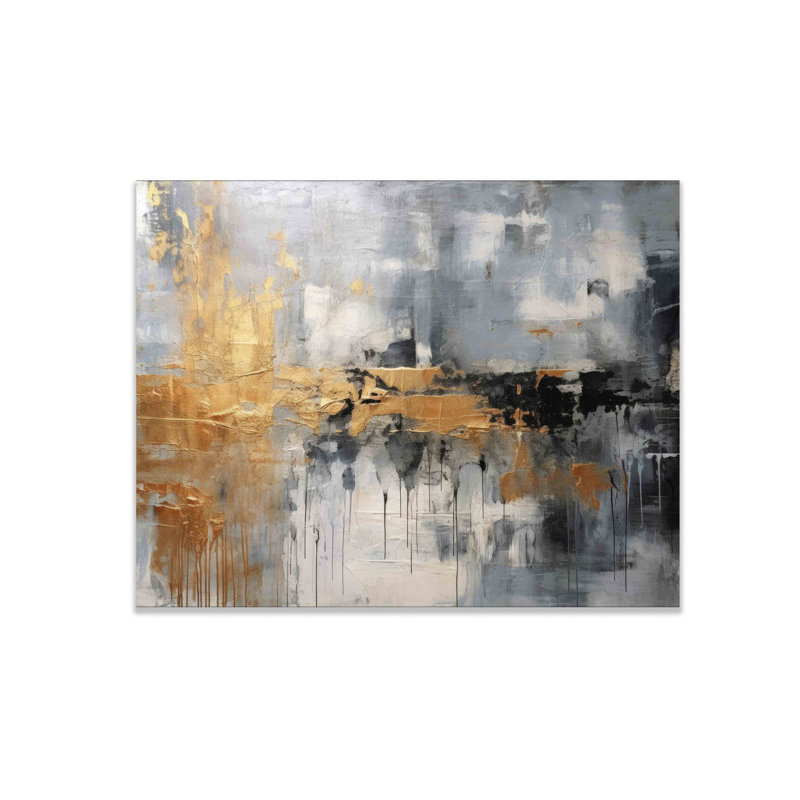 Automne abstrait - impression, H 4 po x l 3 po x P 0,17 po, Toile tendue