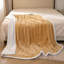 Striped Flannel & Sherpa Large Size Throw Blanket, Soft & Cozy Warm Blanket for Bed, 220 X 240CM-126596431