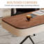 Bureau d'écriture moderne 63 po, bureau en bois brun, 2 tiroirs, pieds en acier inoxydable