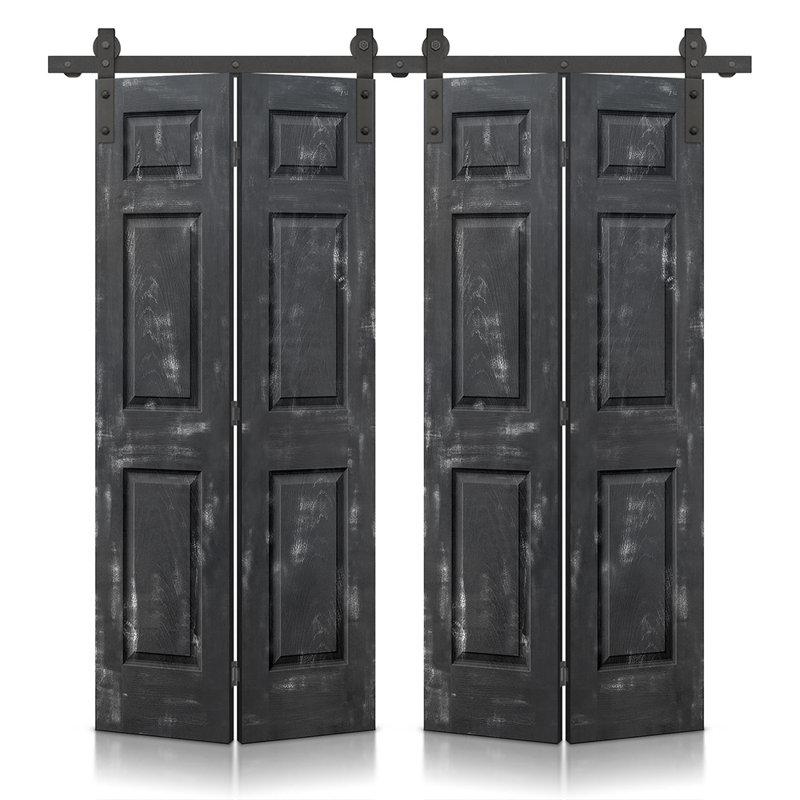 Portes de grange doubles en panneaux de fibres à densité moyenne composites avec ensemble de quincaillerie d'installation